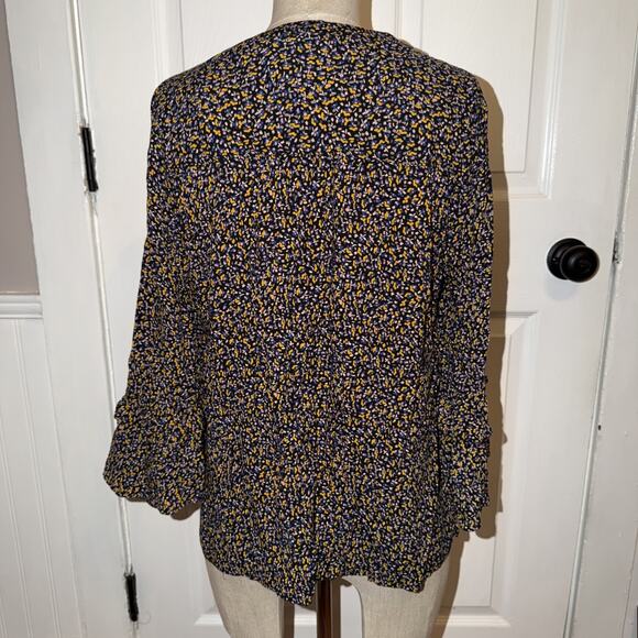 Maeve Anthropooogie 3/4 Sleeve Blouse Size M Print Button Multi Color - Picture 5 of 7